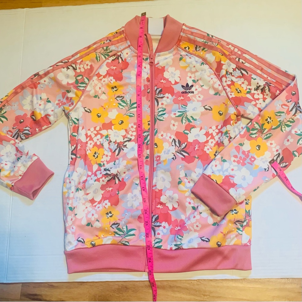 adidas Pink Floral Bomber Jacket - Picture 10 of 13